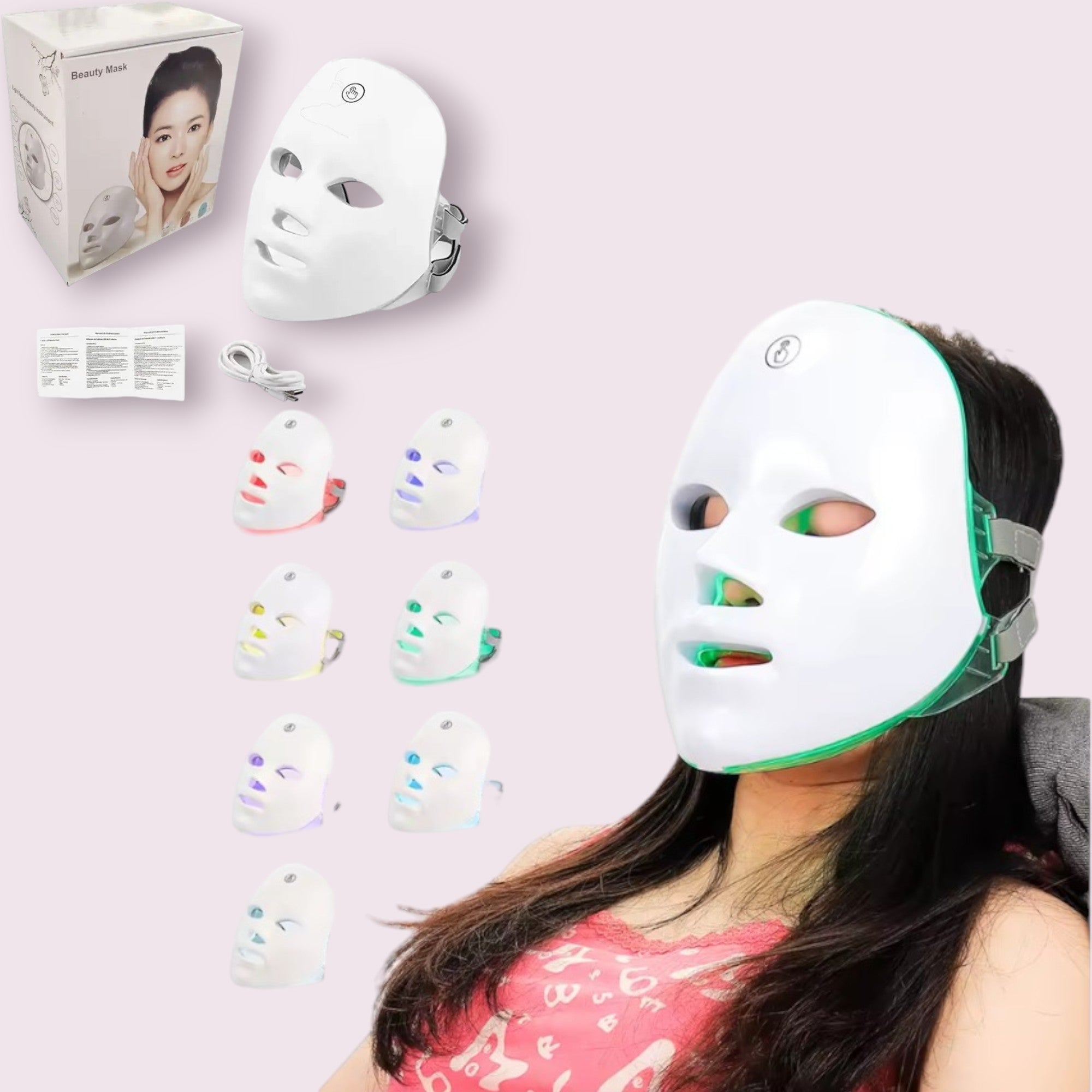 Máscara Facial Led de 7 Colores